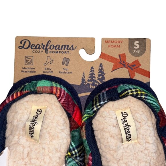 Dearfoams Coy Comfort 'Papa Bear' Slippers-Plaid-Mens 7/8-NWT - Picture 3 of 5